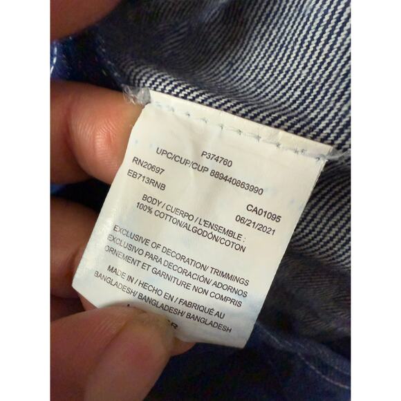 Dickies Genuine Durable Bib Denim Jeans Relaxed Overalls EB713RNB Blue Men Large - Picture 7 of 9